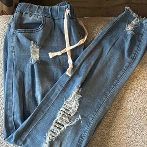 Distressed Blue Jeans for Women